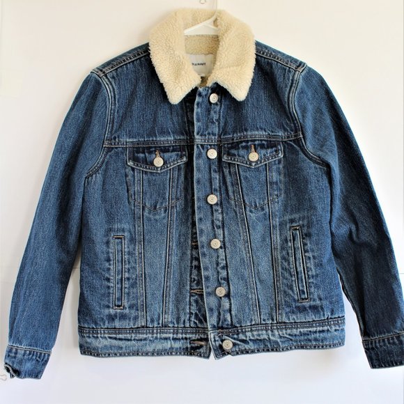 Old Navy Jackets & Blazers - Old Navy Fleece Lined Denim Jean Jacket  Blue